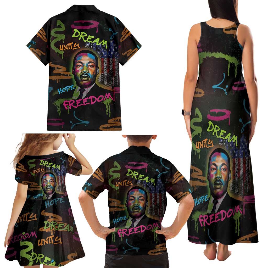 Martin Luther King Jr Day Family Matching Tank Maxi Dress and Hawaiian Shirt What Are You Doing For Others - Wonder Print Shop