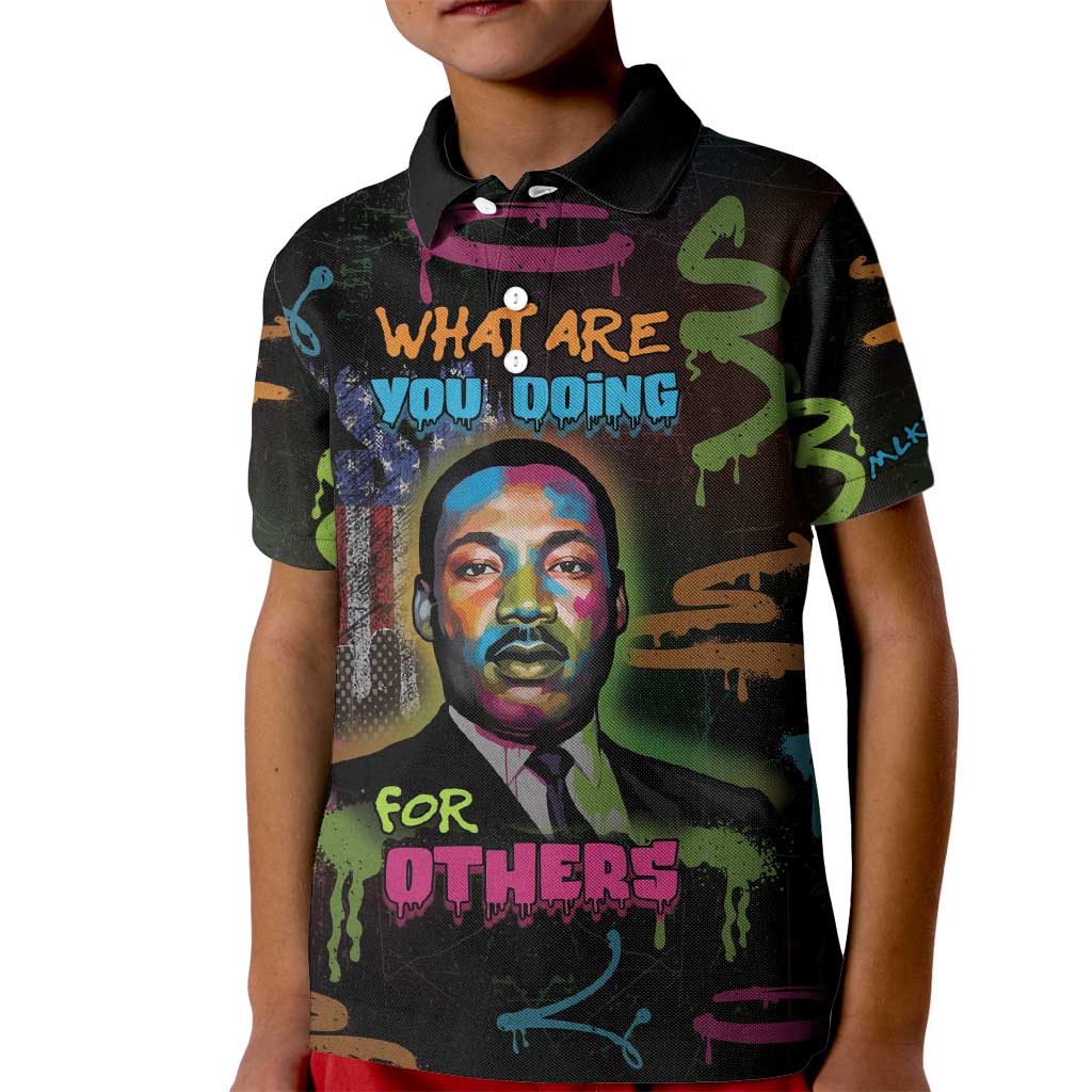 Martin Luther King Jr Day Kid Polo Shirt What Are You Doing For Others - Wonder Print Shop