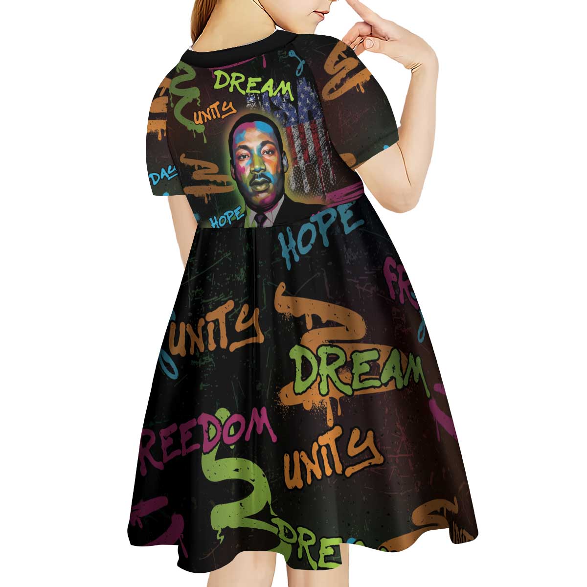 Martin Luther King Jr Day Kid Short Sleeve Dress What Are You Doing For Others - Wonder Print Shop