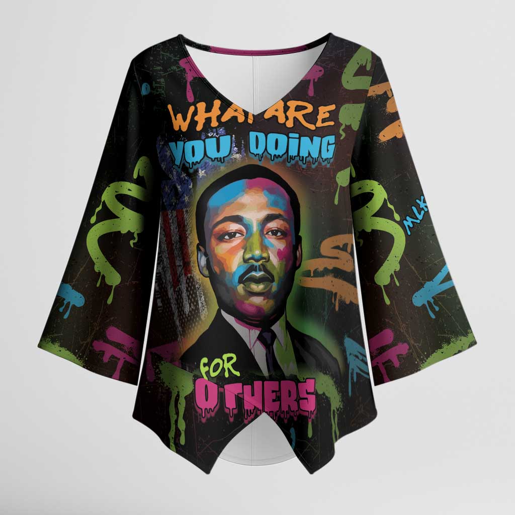 Martin Luther King Jr Day Kimono Sleeve Blouse What Are You Doing For Others - Wonder Print Shop