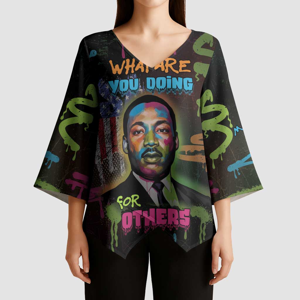 Martin Luther King Jr Day Kimono Sleeve Blouse What Are You Doing For Others - Wonder Print Shop