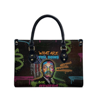 Martin Luther King Jr Day Leather Bag What Are You Doing For Others - Wonder Print Shop