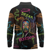 Martin Luther King Jr Day Long Sleeve Polo Shirt What Are You Doing For Others - Wonder Print Shop