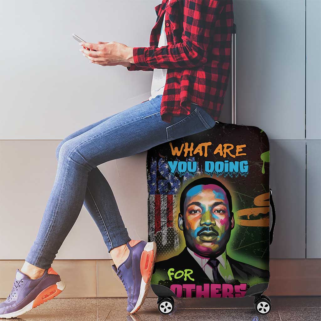Martin Luther King Jr Day Luggage Cover What Are You Doing For Others - Wonder Print Shop