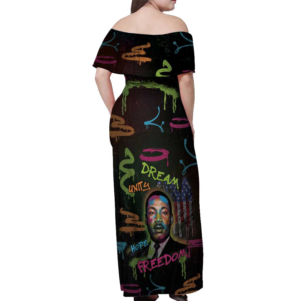 Martin Luther King Jr Day Off Shoulder Maxi Dress What Are You Doing For Others - Wonder Print Shop