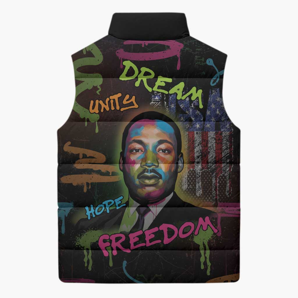 Martin Luther King Jr Day Sleeveless Puffer Jacket What Are You Doing For Others - Wonder Print Shop