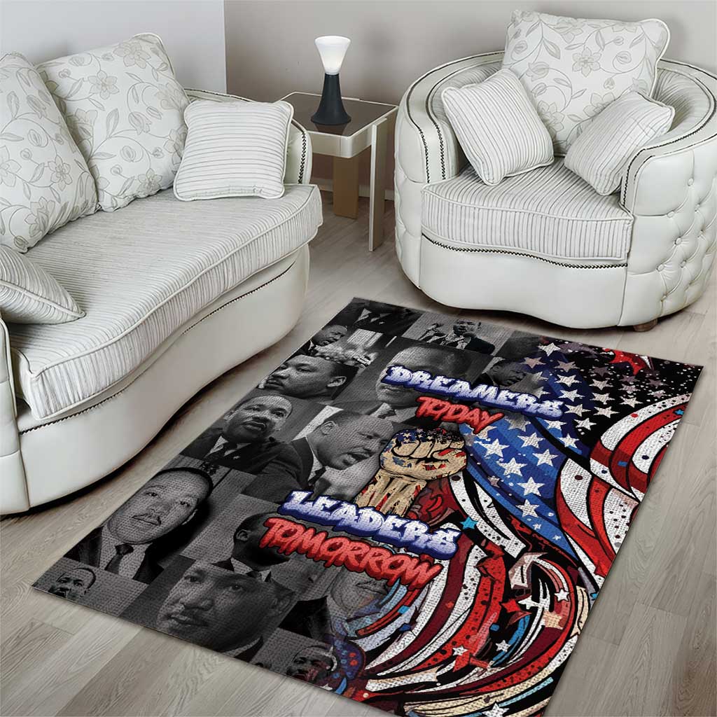 Martin Luther King Jr Day Area Rug Dreamers Today Leaders Tomorrow - Wonder Print Shop