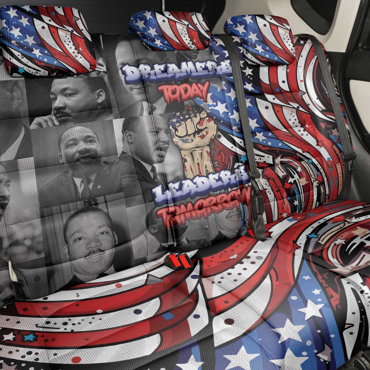 Martin Luther King Jr Day Back Car Seat Cover Dreamers Today Leaders Tomorrow - Wonder Print Shop