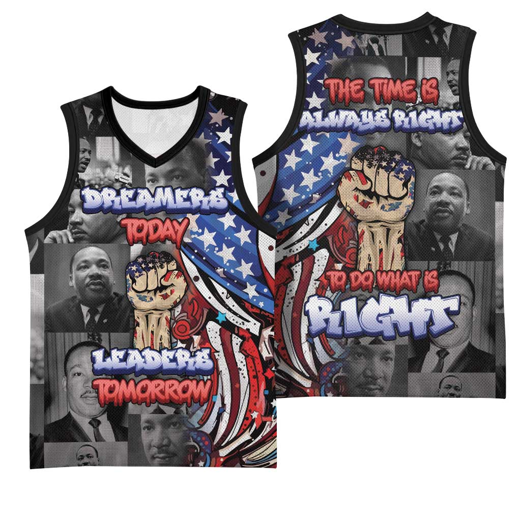 Martin Luther King Jr Day Basketball Jersey Dreamers Today Leaders Tomorrow - Wonder Print Shop