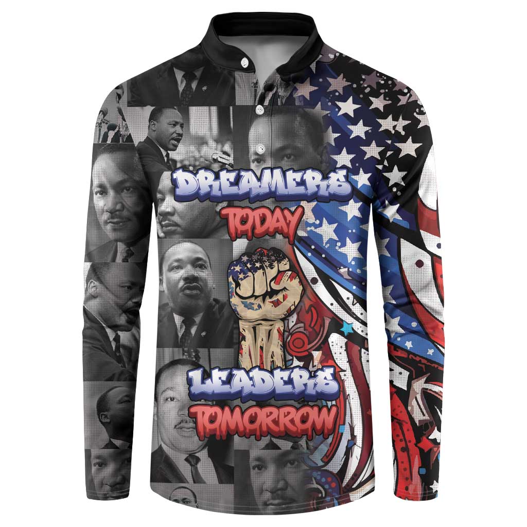 Martin Luther King Jr Day Button Sweatshirt Dreamers Today Leaders Tomorrow - Wonder Print Shop