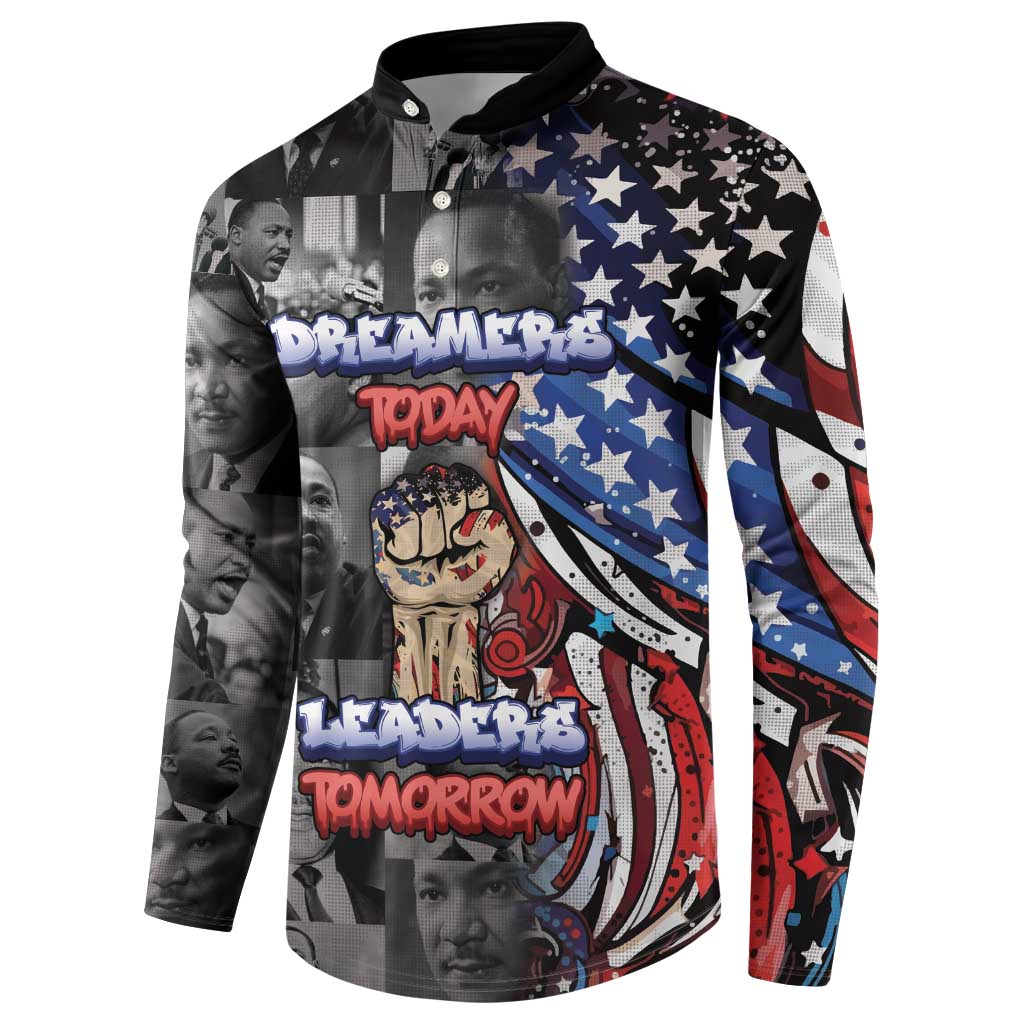 Martin Luther King Jr Day Button Sweatshirt Dreamers Today Leaders Tomorrow - Wonder Print Shop