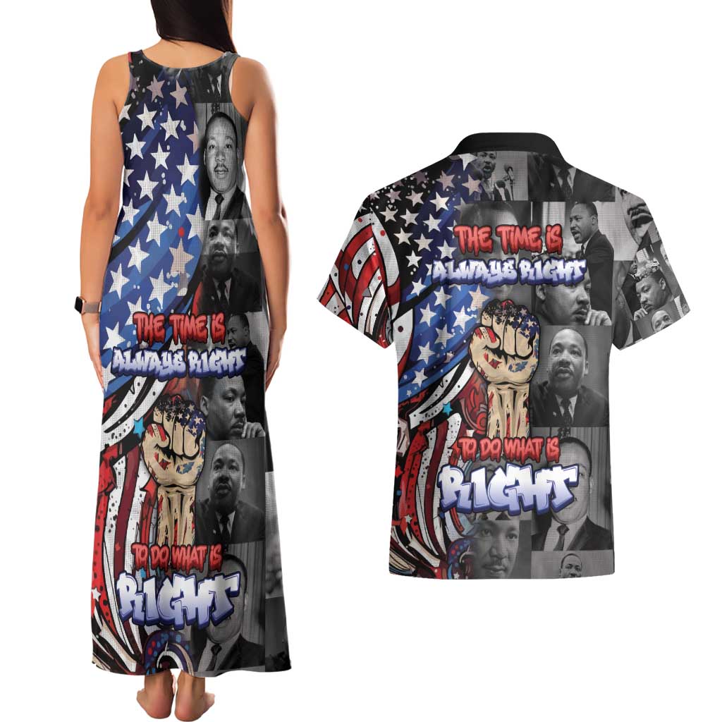 Martin Luther King Jr Day Couples Matching Tank Maxi Dress and Hawaiian Shirt Dreamers Today Leaders Tomorrow - Wonder Print Shop