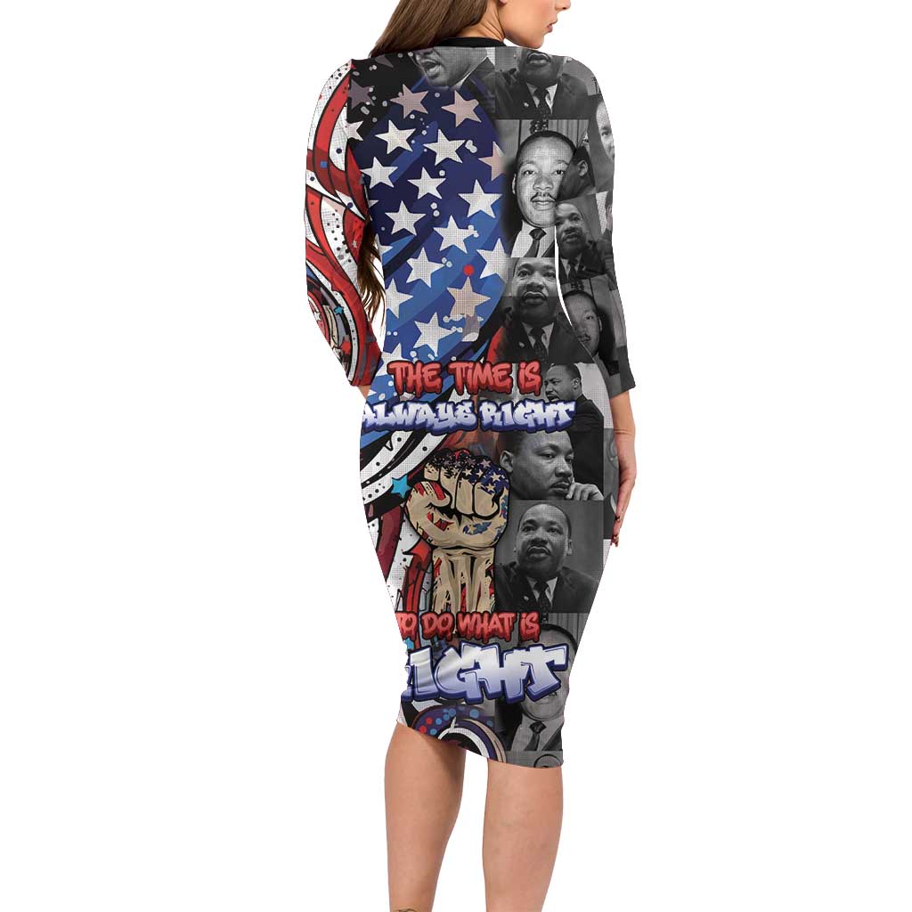 Martin Luther King Jr Day Family Matching Long Sleeve Bodycon Dress and Hawaiian Shirt Dreamers Today Leaders Tomorrow - Wonder Print Shop