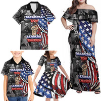 Martin Luther King Jr Day Family Matching Off Shoulder Maxi Dress and Hawaiian Shirt Dreamers Today Leaders Tomorrow - Wonder Print Shop