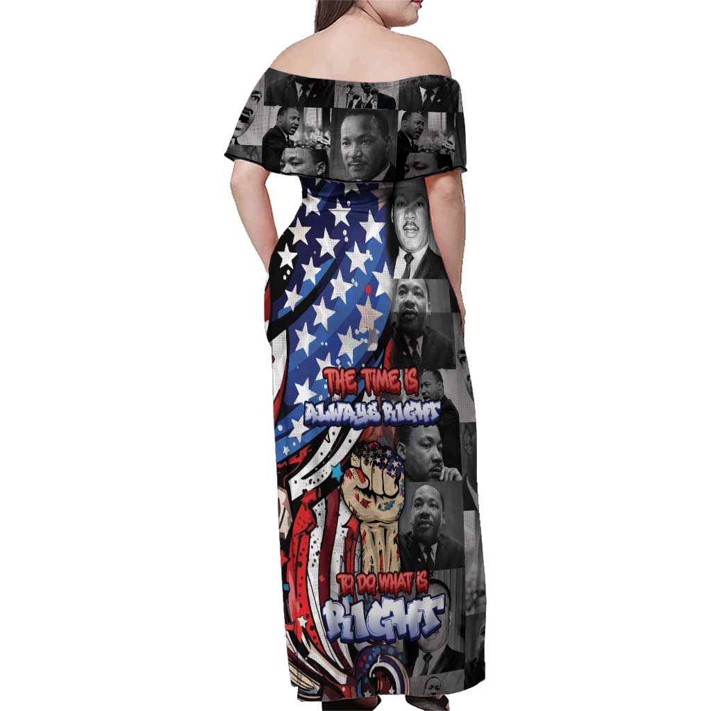 Martin Luther King Jr Day Family Matching Off Shoulder Maxi Dress and Hawaiian Shirt Dreamers Today Leaders Tomorrow - Wonder Print Shop