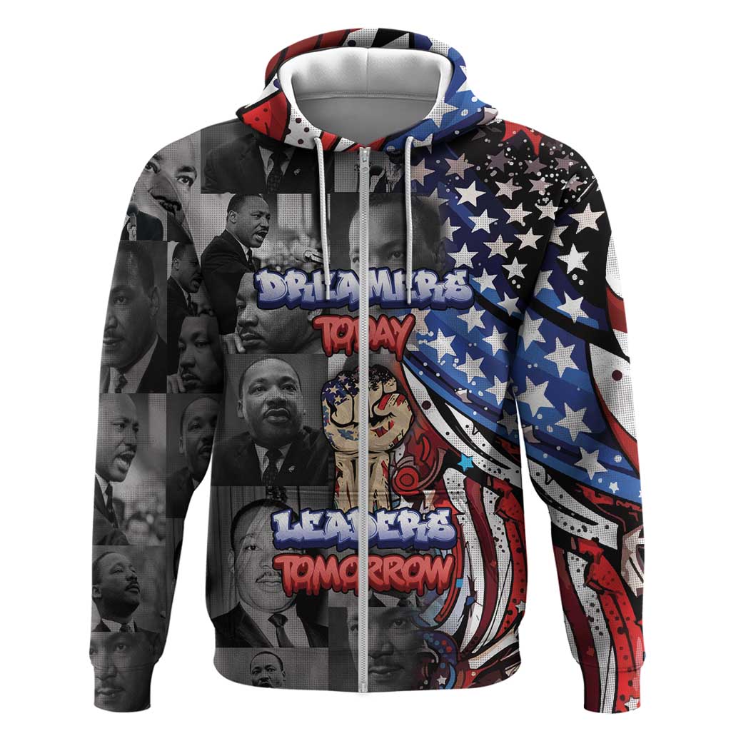 Martin Luther King Jr Day Hoodie Dreamers Today Leaders Tomorrow - Wonder Print Shop