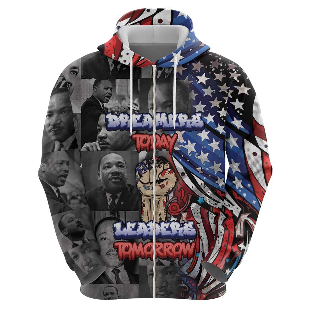 Martin Luther King Jr Day Hoodie Dreamers Today Leaders Tomorrow - Wonder Print Shop