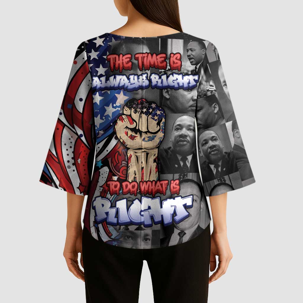 Martin Luther King Jr Day Kimono Sleeve Blouse Dreamers Today Leaders Tomorrow - Wonder Print Shop