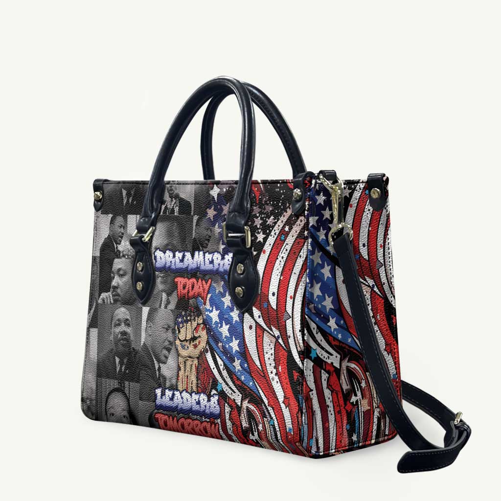 Martin Luther King Jr Day Leather Bag Dreamers Today Leaders Tomorrow - Wonder Print Shop