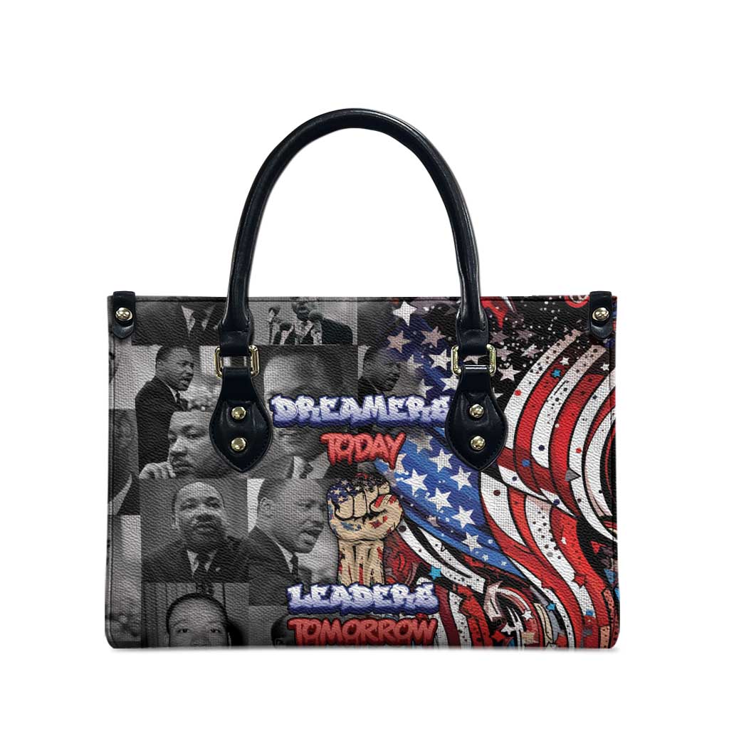 Martin Luther King Jr Day Leather Bag Dreamers Today Leaders Tomorrow - Wonder Print Shop
