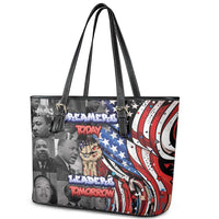 Martin Luther King Jr Day Leather Tote Bag Dreamers Today Leaders Tomorrow - Wonder Print Shop