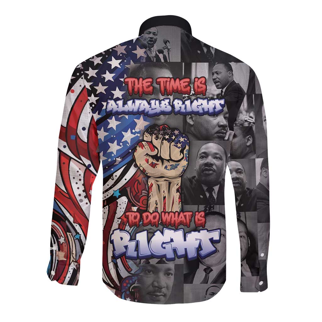 Martin Luther King Jr Day Long Sleeve Button Shirt Dreamers Today Leaders Tomorrow - Wonder Print Shop