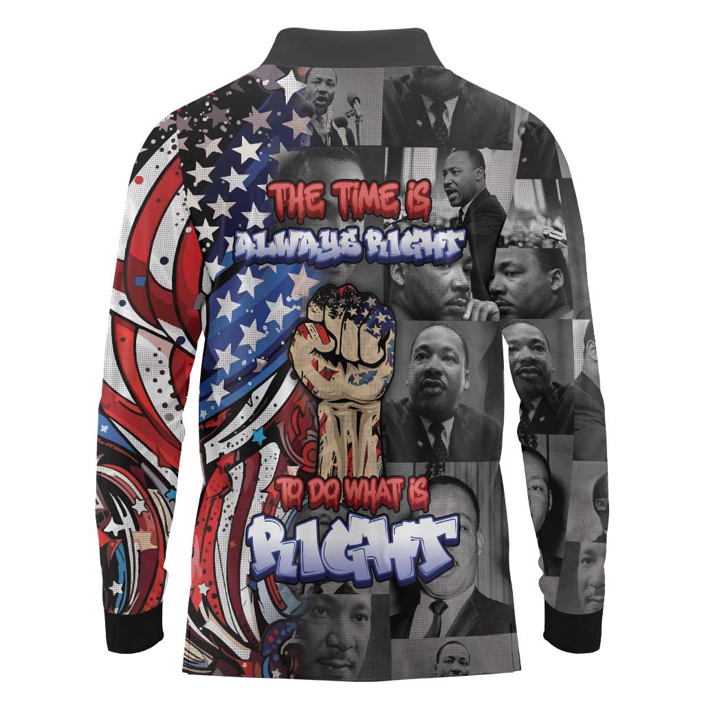 Martin Luther King Jr Day Long Sleeve Polo Shirt Dreamers Today Leaders Tomorrow - Wonder Print Shop