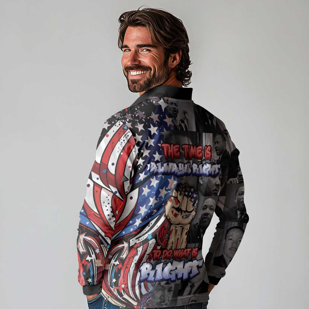 Martin Luther King Jr Day Long Sleeve Polo Shirt Dreamers Today Leaders Tomorrow - Wonder Print Shop