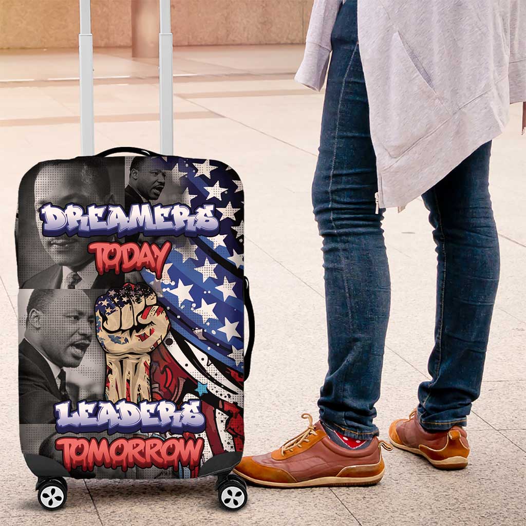 Martin Luther King Jr Day Luggage Cover Dreamers Today Leaders Tomorrow - Wonder Print Shop