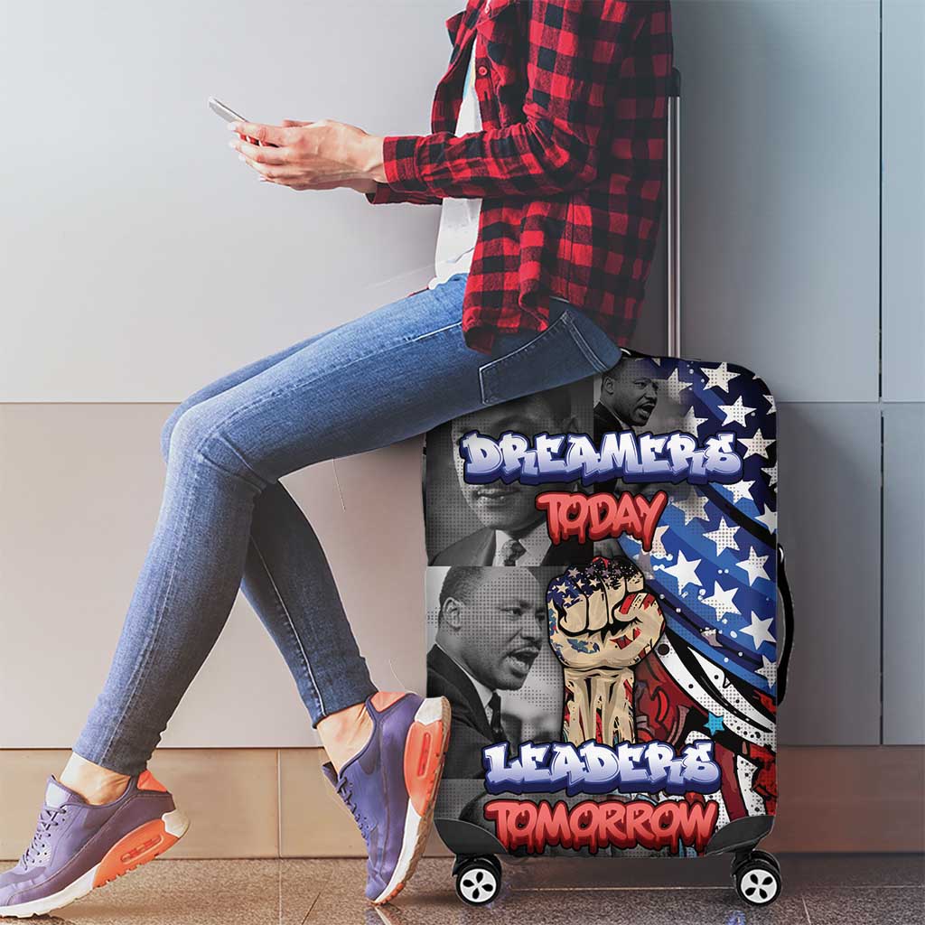 Martin Luther King Jr Day Luggage Cover Dreamers Today Leaders Tomorrow - Wonder Print Shop