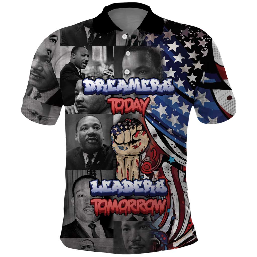 Martin Luther King Jr Day Polo Shirt Dreamers Today Leaders Tomorrow - Wonder Print Shop