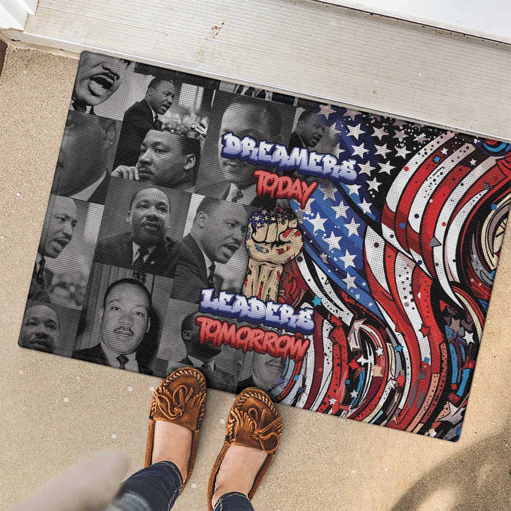 Martin Luther King Jr Day Rubber Doormat Dreamers Today Leaders Tomorrow - Wonder Print Shop