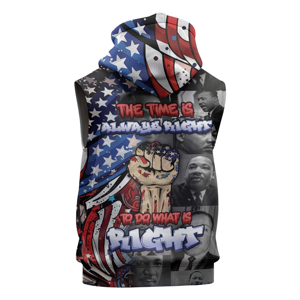 Martin Luther King Jr Day Sleeveless Zip Hoodie Dreamers Today Leaders Tomorrow - Wonder Print Shop