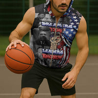 Martin Luther King Jr Day Sleeveless Zip Hoodie Dreamers Today Leaders Tomorrow - Wonder Print Shop