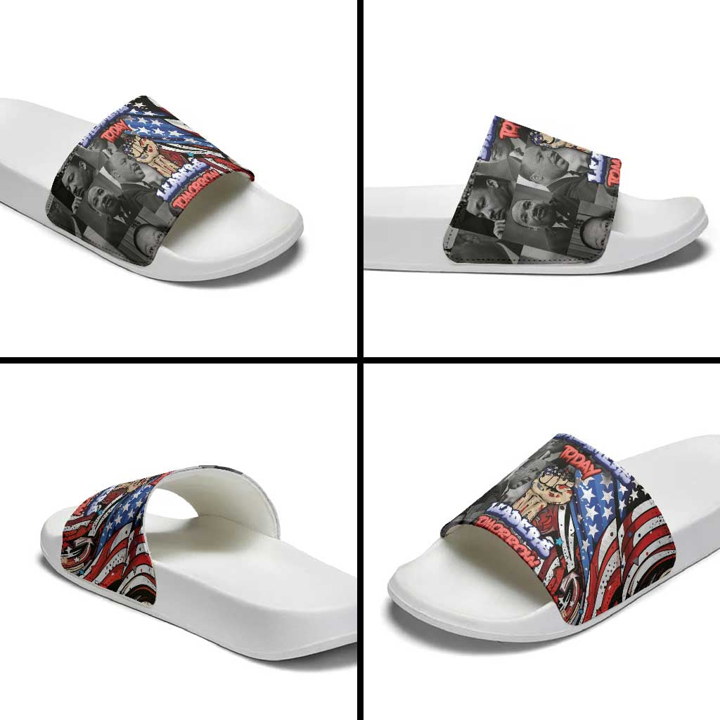 Martin Luther King Jr Day Slide Sandals Dreamers Today Leaders Tomorrow - Wonder Print Shop
