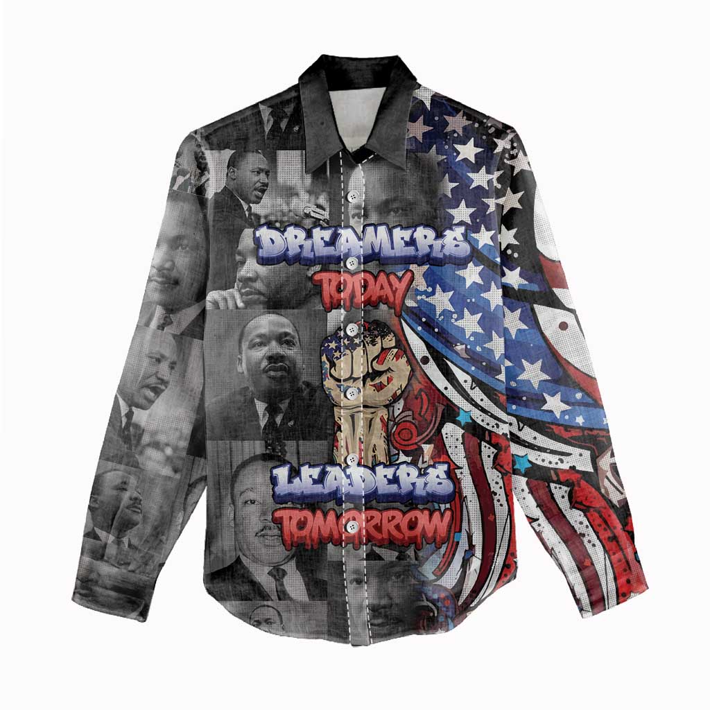 Martin Luther King Jr Day Women Casual Shirt Dreamers Today Leaders Tomorrow - Wonder Print Shop