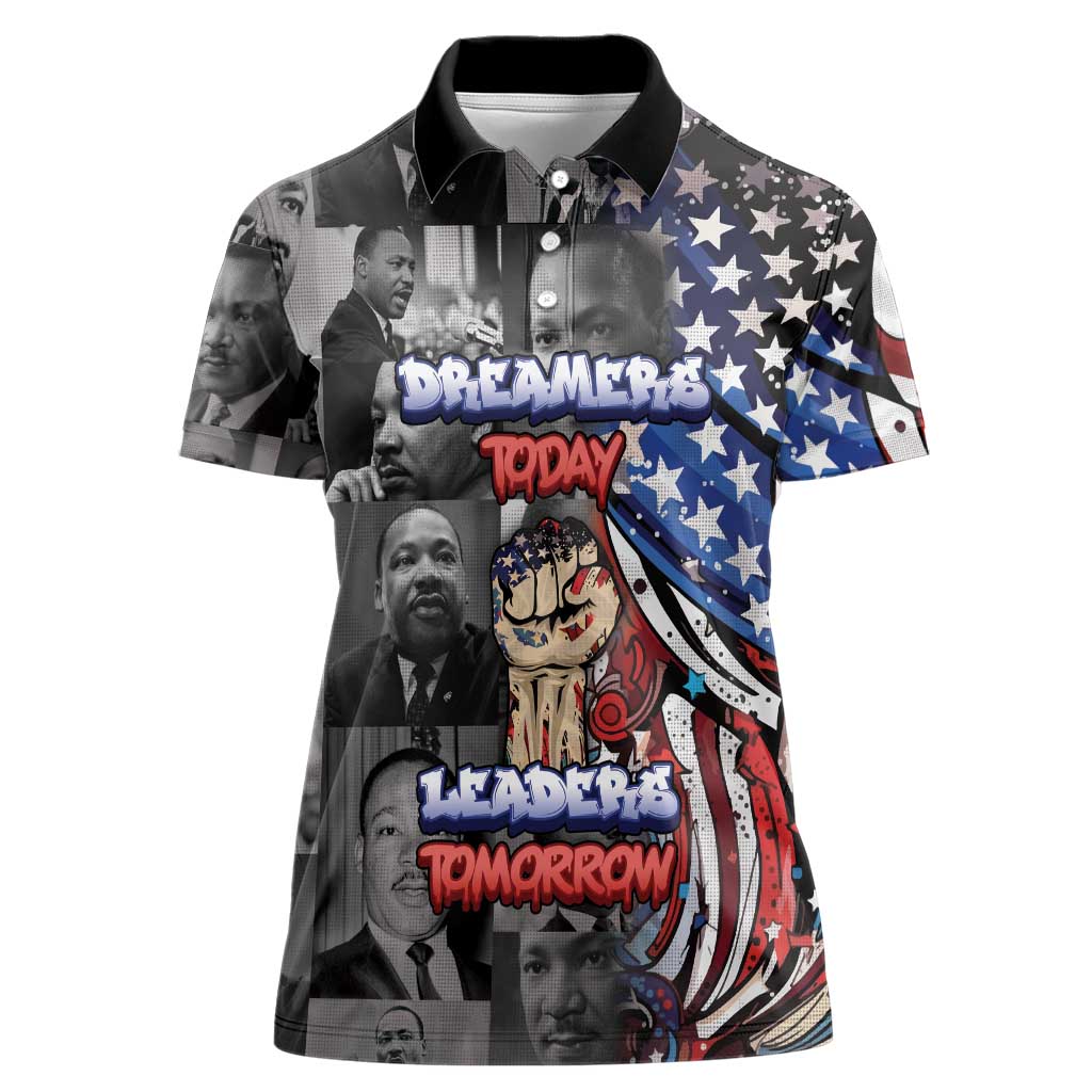 Martin Luther King Jr Day Women Polo Shirt Dreamers Today Leaders Tomorrow - Wonder Print Shop