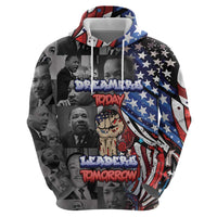 Martin Luther King Jr Day Zip Hoodie Dreamers Today Leaders Tomorrow - Wonder Print Shop