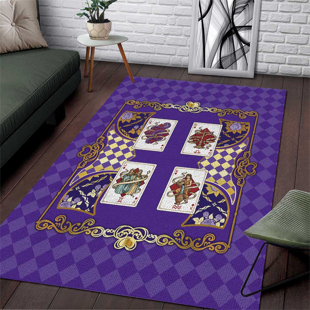 Zodiac Signs Area Rug The Air Element Baroque Diamonds Card