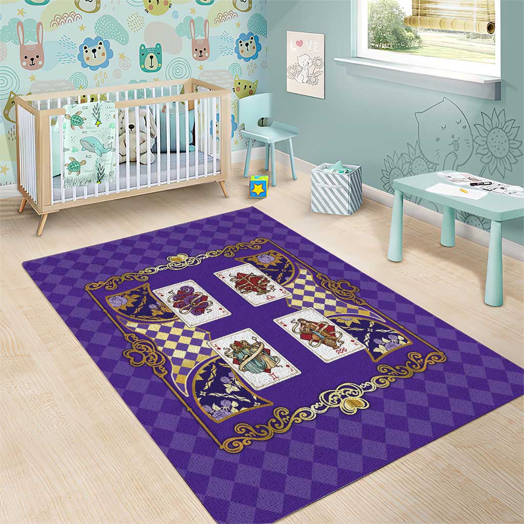 Zodiac Signs Area Rug The Air Element Baroque Diamonds Card
