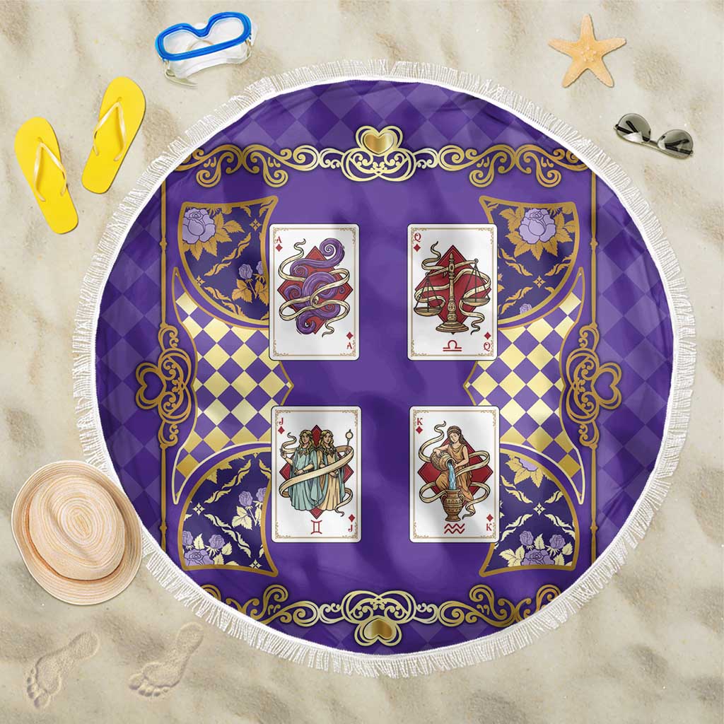Zodiac Signs Beach Blanket The Air Element Baroque Diamonds Card