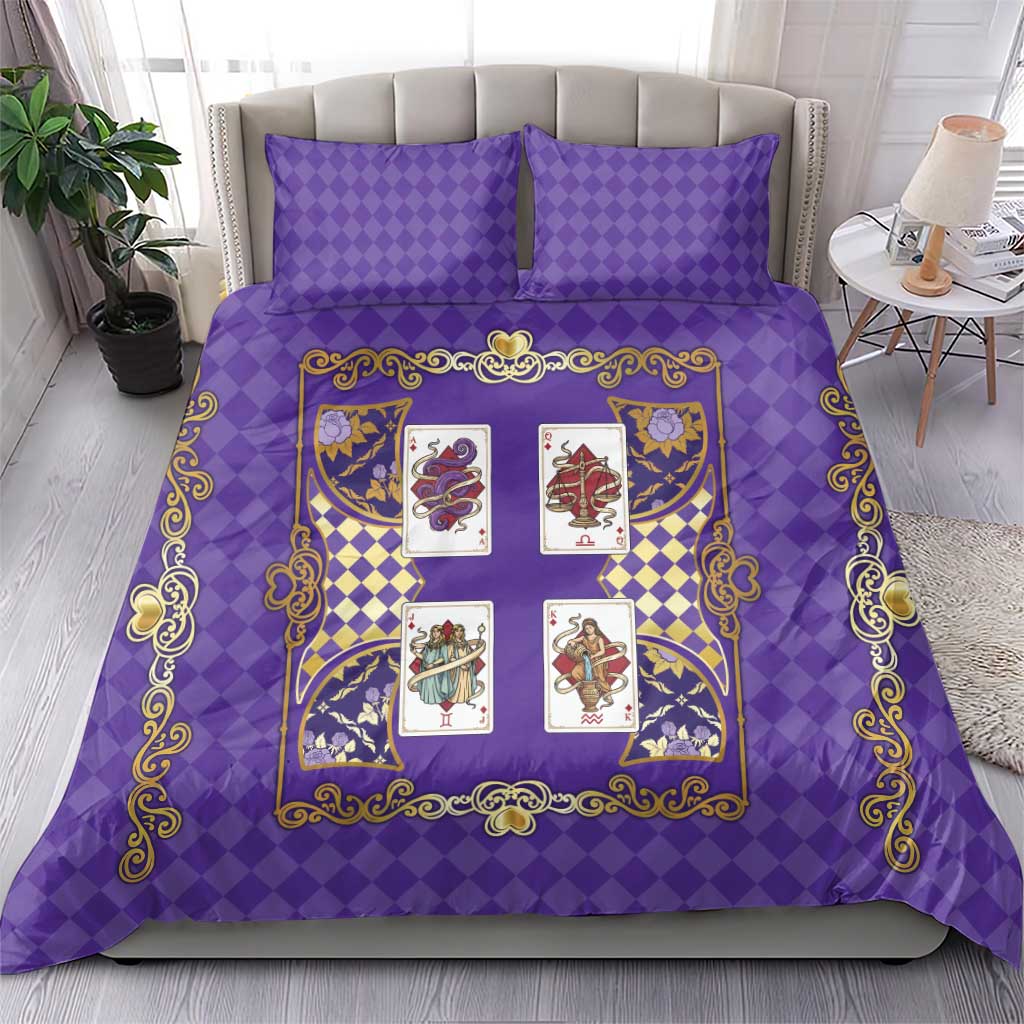 Zodiac Signs Bedding Set The Air Element Baroque Diamonds Card