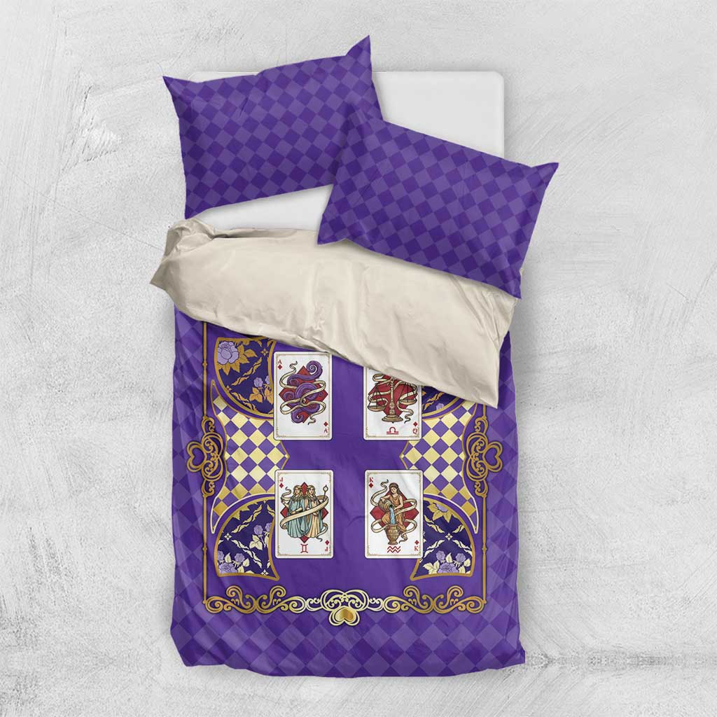 Zodiac Signs Bedding Set The Air Element Baroque Diamonds Card
