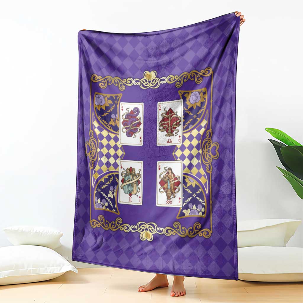 Zodiac Signs Blanket The Air Element Baroque Diamonds Card