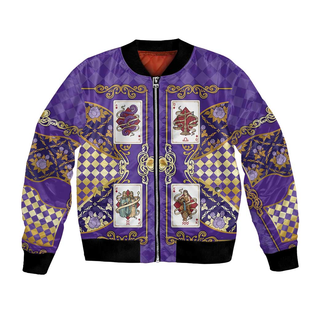 Zodiac Signs Bomber Jacket The Air Element Baroque Diamonds Card