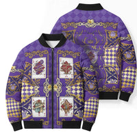 Zodiac Signs Bomber Puffer Jacket The Air Element Baroque Diamonds Card
