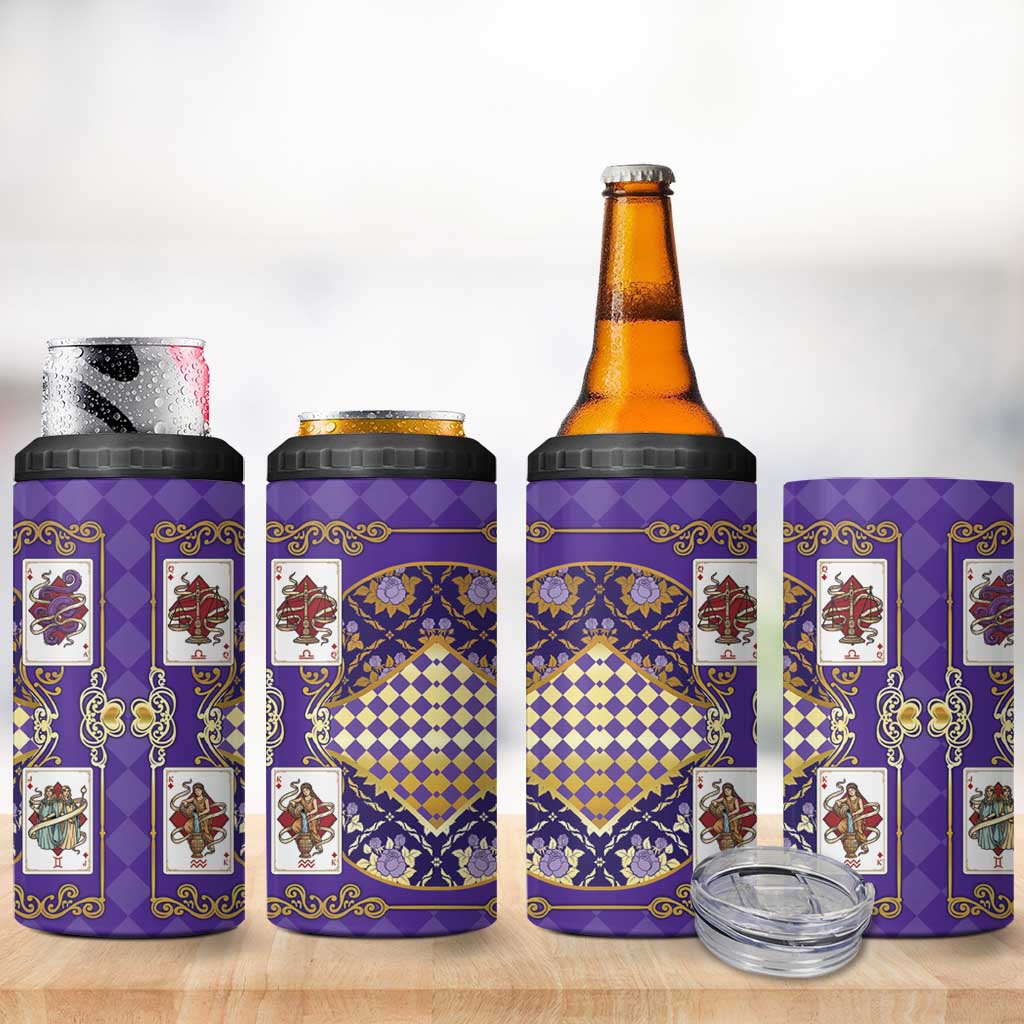 Zodiac Signs 4 in 1 Can Cooler Tumbler The Air Element Baroque Diamonds Card