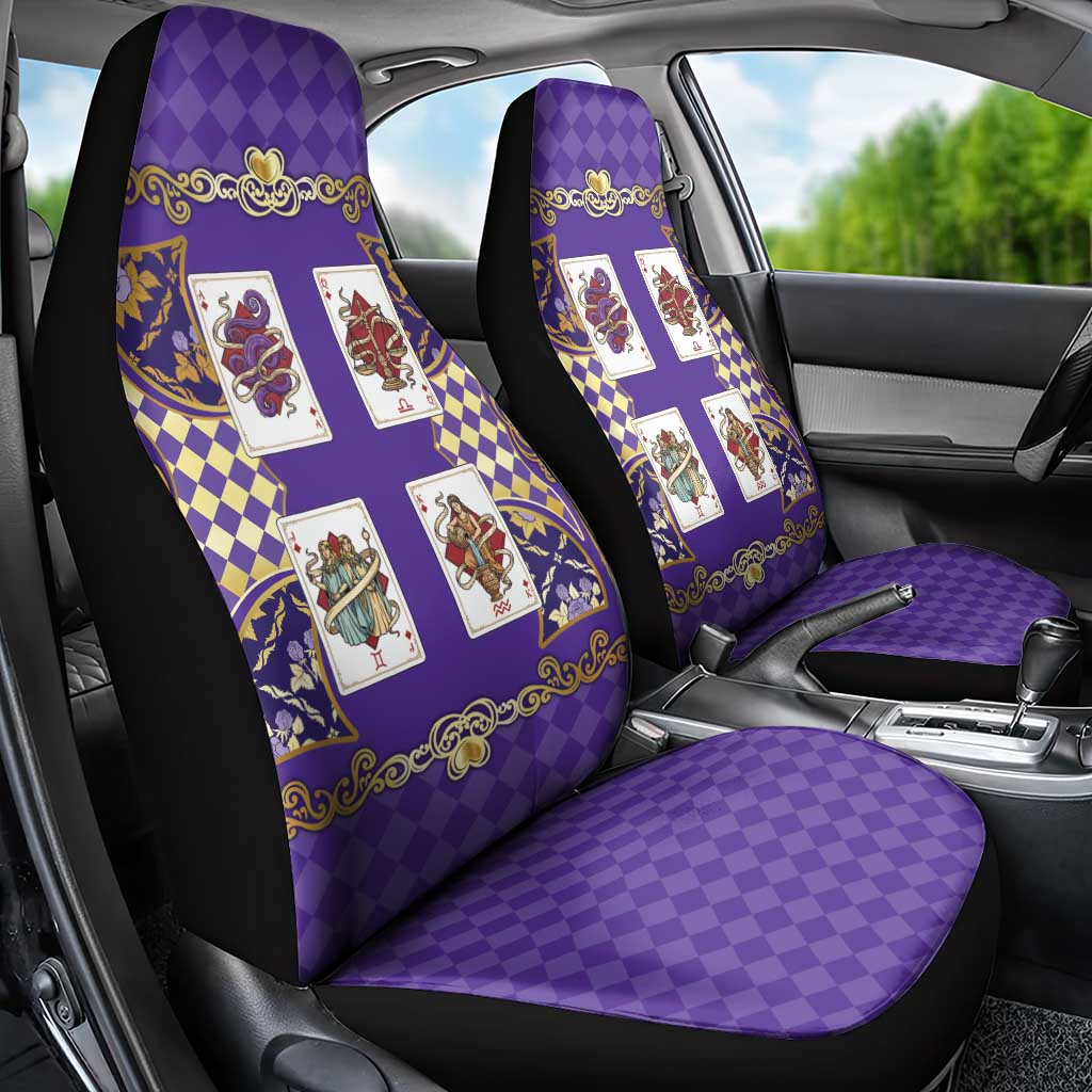Zodiac Signs Car Seat Cover The Air Element Baroque Diamonds Card