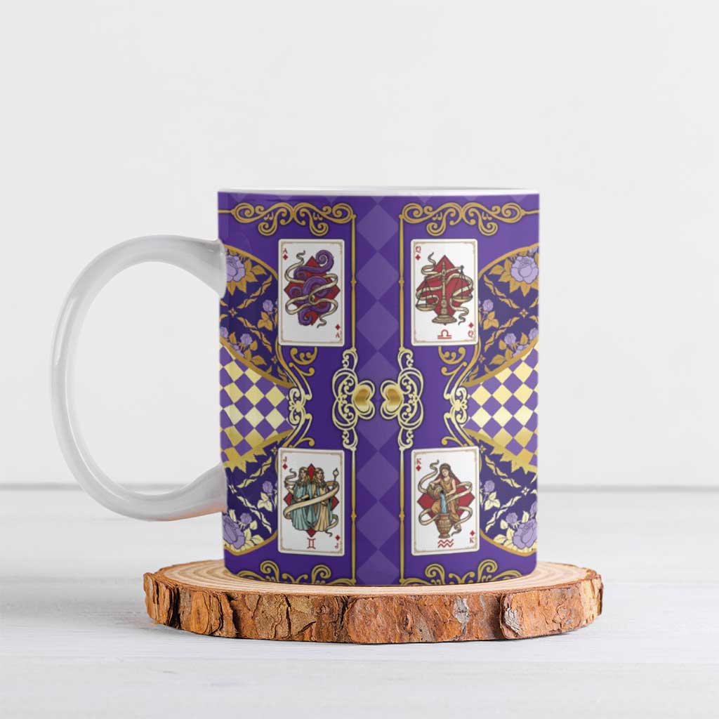 Zodiac Signs Ceramic Mug The Air Element Baroque Diamonds Card