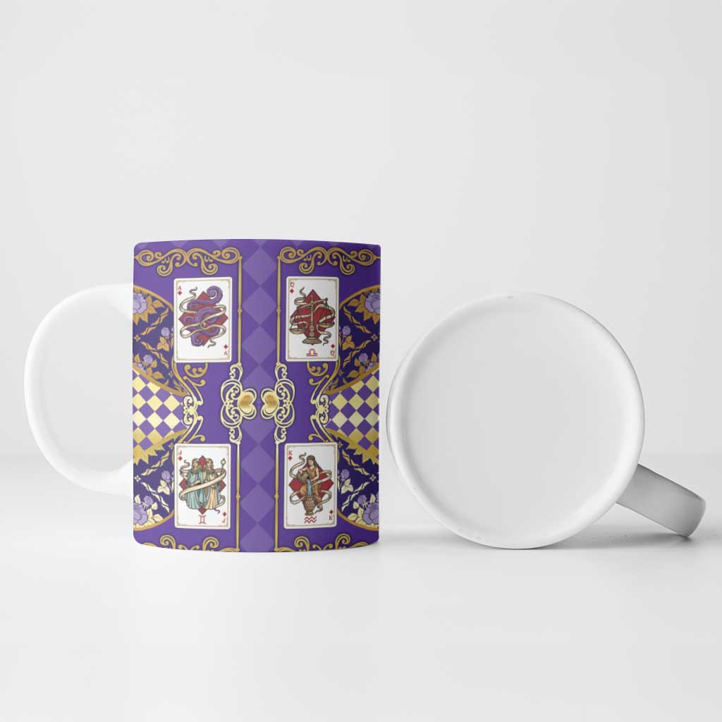 Zodiac Signs Ceramic Mug The Air Element Baroque Diamonds Card